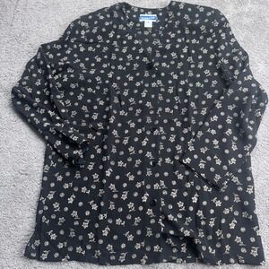 Vintage Pendleton Women's 12 Button Up Sheer Blouse Floral Print 100% Polyester